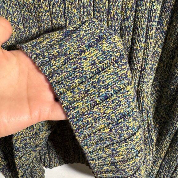 Chicos Womens Multicolor Ribbed Turtleneck Sweater SZ L Long Sleeve Cotton Blend - Picture 7 of 9